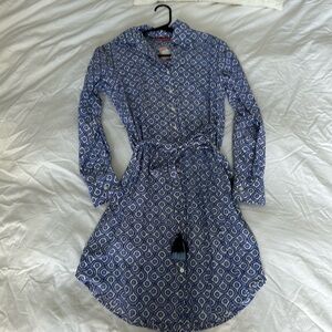 Oliphant Long Sleeve Shirt Blue Dress - NWT